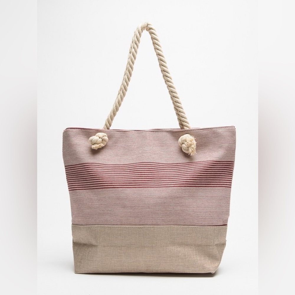 Coastal Cheer Rope Handle Beach Bag - Picture 1 of 5
